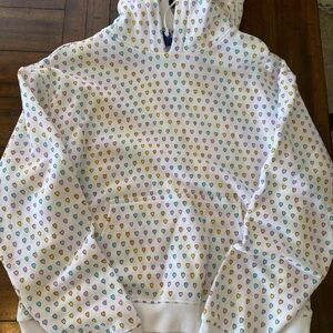 Roller Rabbit White Hoodie with Multicolor Heart Pattern